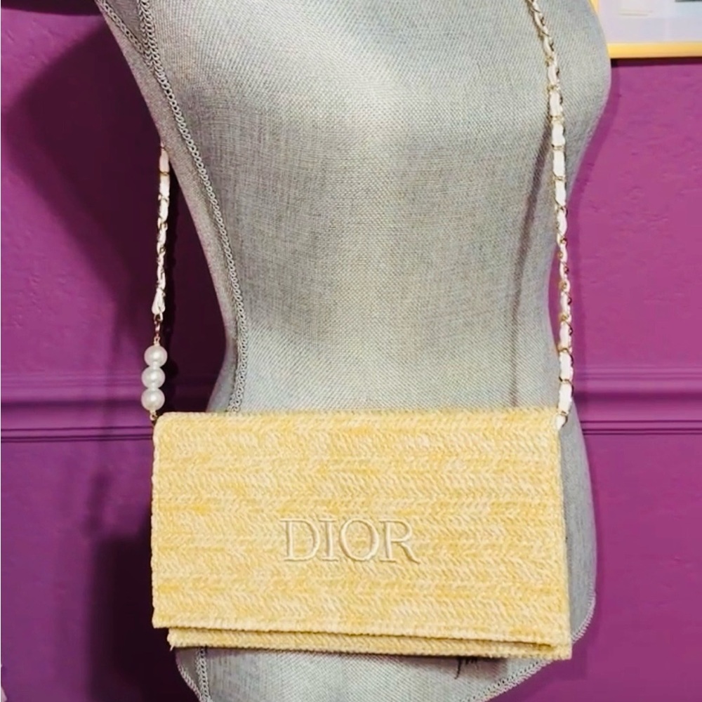 Dior Tan Woven Clutch